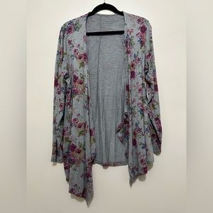 Torrid Super Soft Drape Cardigan - Gray Floral - NWT - Size 1